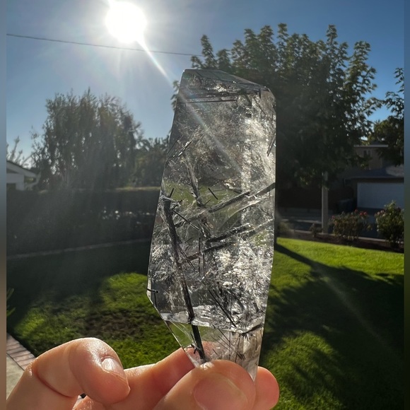 Clear Quartz With Black Tourmaline Free Form - Picture 5 of 7